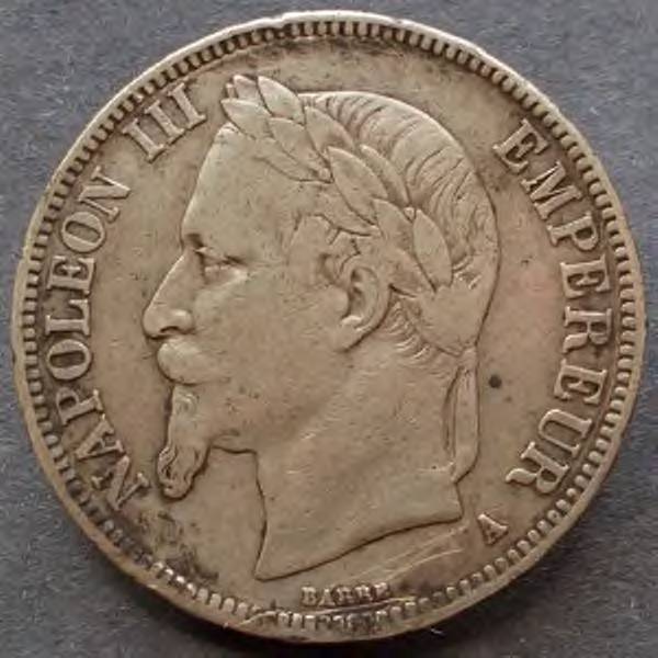 1868-Napoleon-III-5-Franc